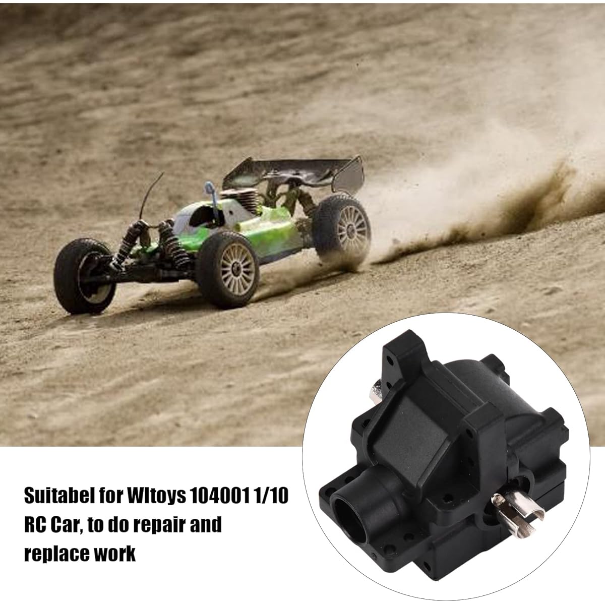 Tefola RC Gearbox Differential Set RC Gearbox RC Differential Gearbox Housing RC Car Differential for Wltoys 104001 1/10 RC Car