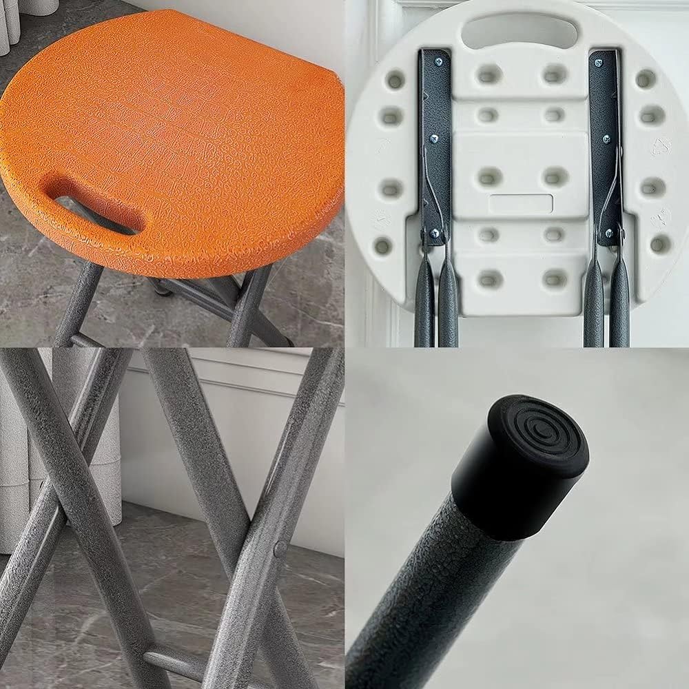 Artispro Folding Stool, Indoor Pipe Chair, Portable Stool, Folding Chair, Stylish, Lightweight, Slim, Portable, Fishing, Climbing, Camping Chair, Load Capacity, Brown…