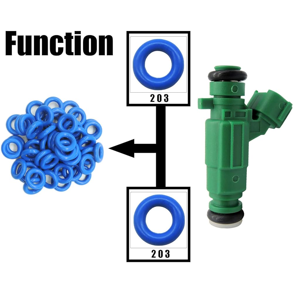 HiSport Fuel Injector O-Ring Set - [7.52mm X 3.53mm] Blue Universal Repair Kit [50 Pieces]