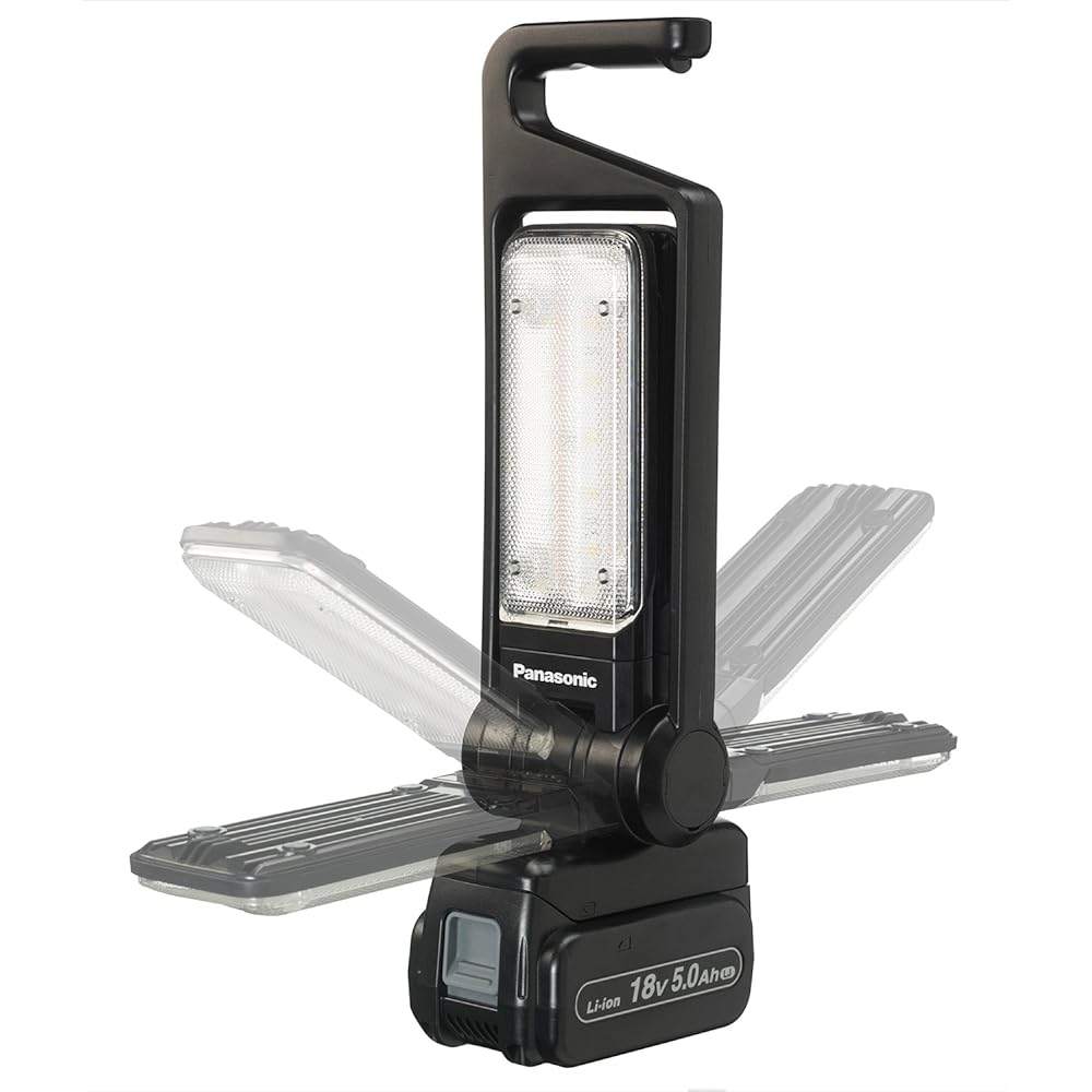 Panasonic Rechargeable LED Multi Floodlight Body Only (Battery Pack and Charger Sold Separately) Dual (14.4V/18V/21.6V Compatible) Approx. 1500 Lumens Rotation Angle 0~270 degrees Good Design Award Work Light EZ37C3 Black