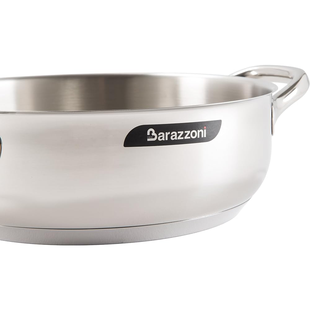 Barazzoni Two-handed pot stainless steel ∅24 x H8.5cm Low casserole CHEF LINE 163104024