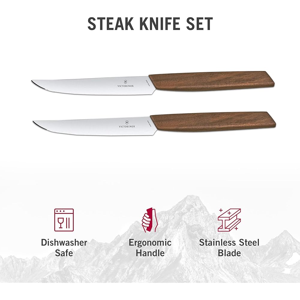 VICTORINOX Petty Knife Steak Knife 12cm Wood Set of 2 6.9000.12G