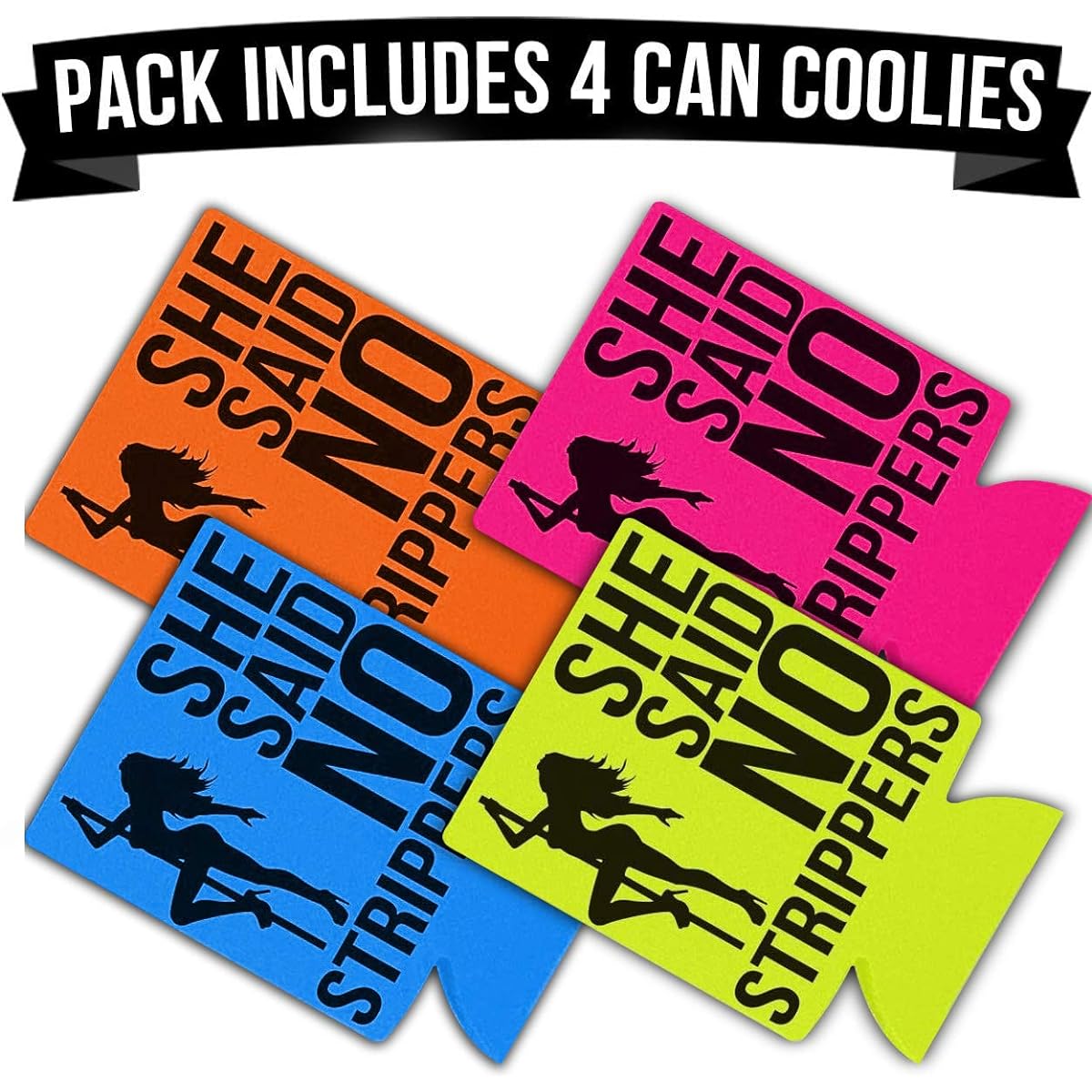Bachelorette Party Tin Coolie (4 Pack) - Bachelor Party Supplies, Ideas, Decorations, Jokes, Favors