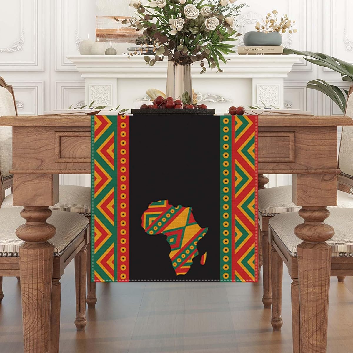 Jiudungs Linen Black History Month Table Runner 72 Inch Length Black History Month Table Decoration African American National Festival Decorations and Supplies