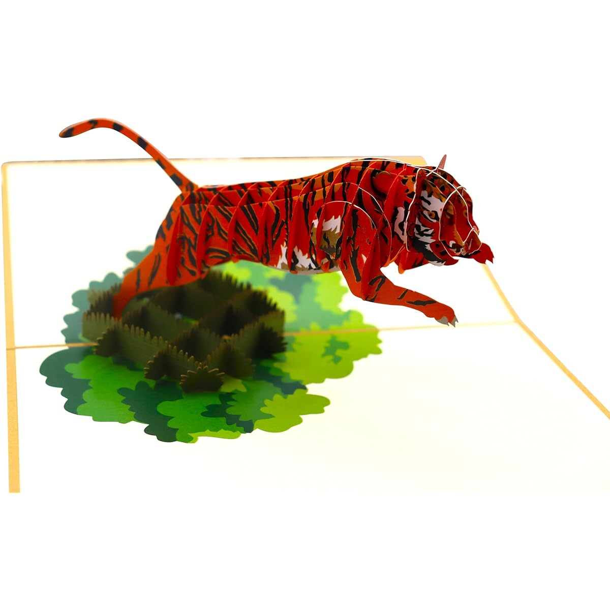Tiger, Pop Up Cards for Animal Lovers, 3D Pop Up Greeting Cards, Birthday, Valentine's Day, Mother's Day, Spring, Father's Day, Graduation, Wedding, Anniversary, Thank You, Healing, Any Occasion, 7" x 5"