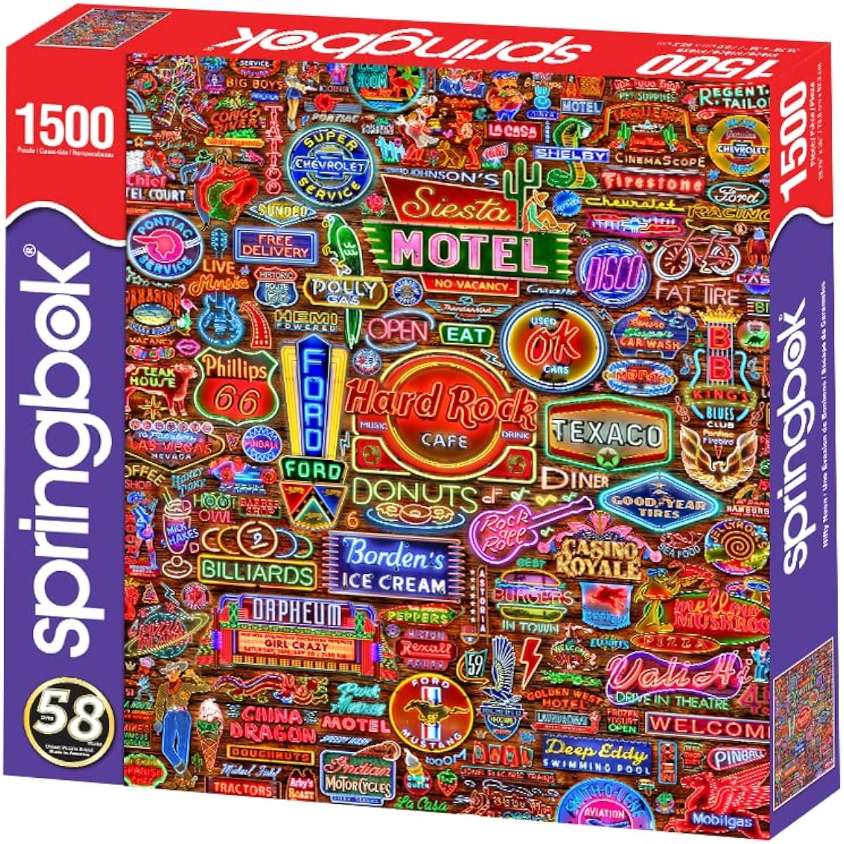 Springbok Jigsaw Puzzle 1500 Piece Nifty Neon Made in the USA