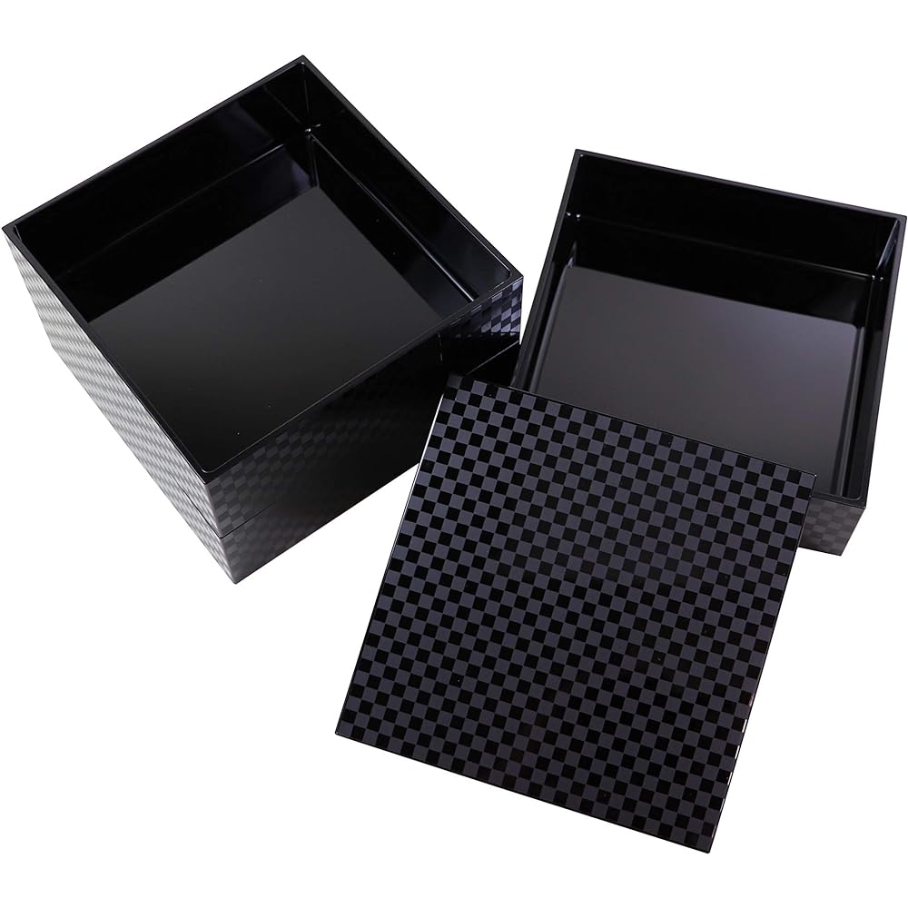 Osaka Choseido Chess Chess Box 3 Tiers 15cm Black Yamanaka-nuri Original Insulated Bag with Bonus Sports Day New Year's Gift