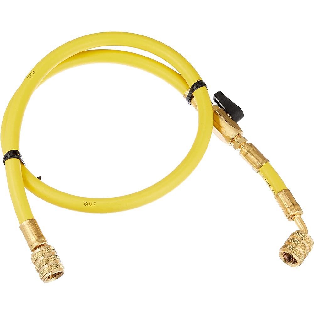 FUSO R410A Charge hose with valve 92cm yellow FS-720AB-3