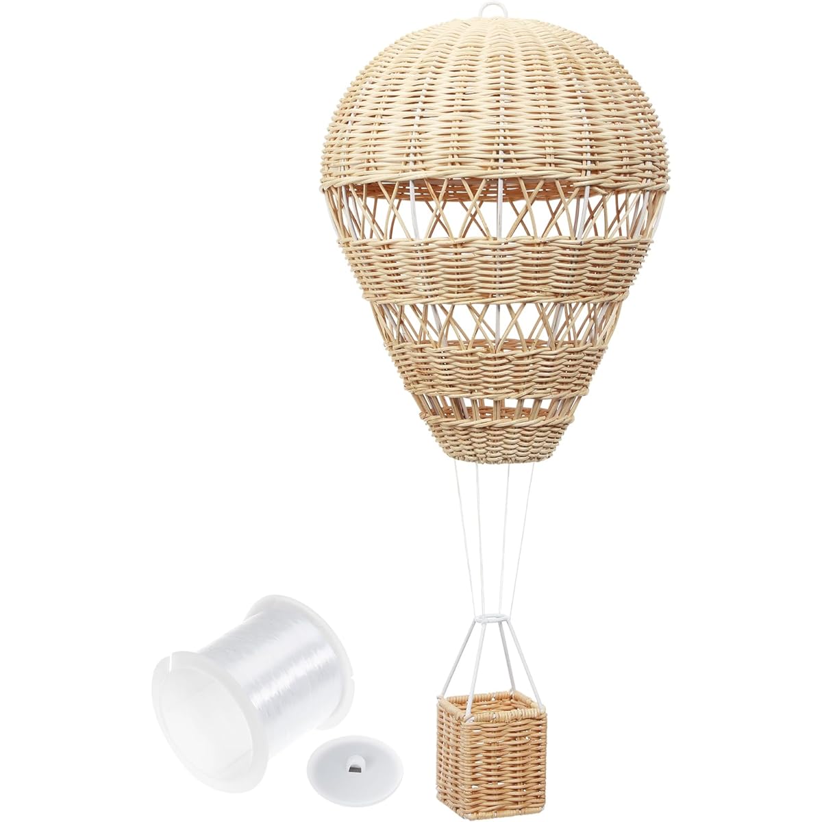 VALICLUD Rattan Hot Air Balloon Natural Photography Props Wicker Handwoven Wall Basket Decor for Kids Room Preschool Education Photography Living Room Bedroom Unique Wall Art