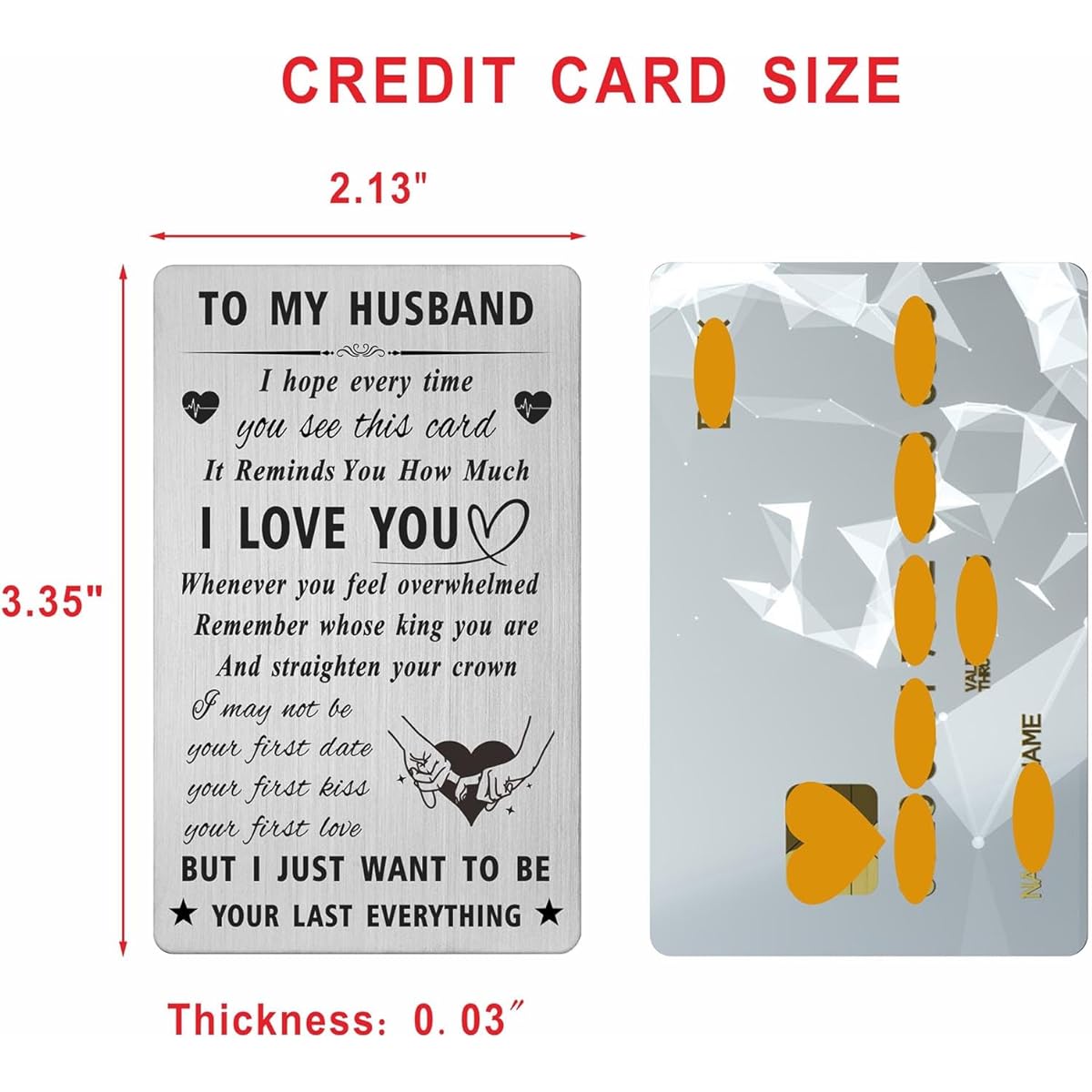 Gezxin Husband Card from Wife - Happy Birthday Husband Gift Idea - Romantic Just Because I Love You Husband Metal Card - For Husband Christmas Wedding Valentine Father's Day Christmas Present