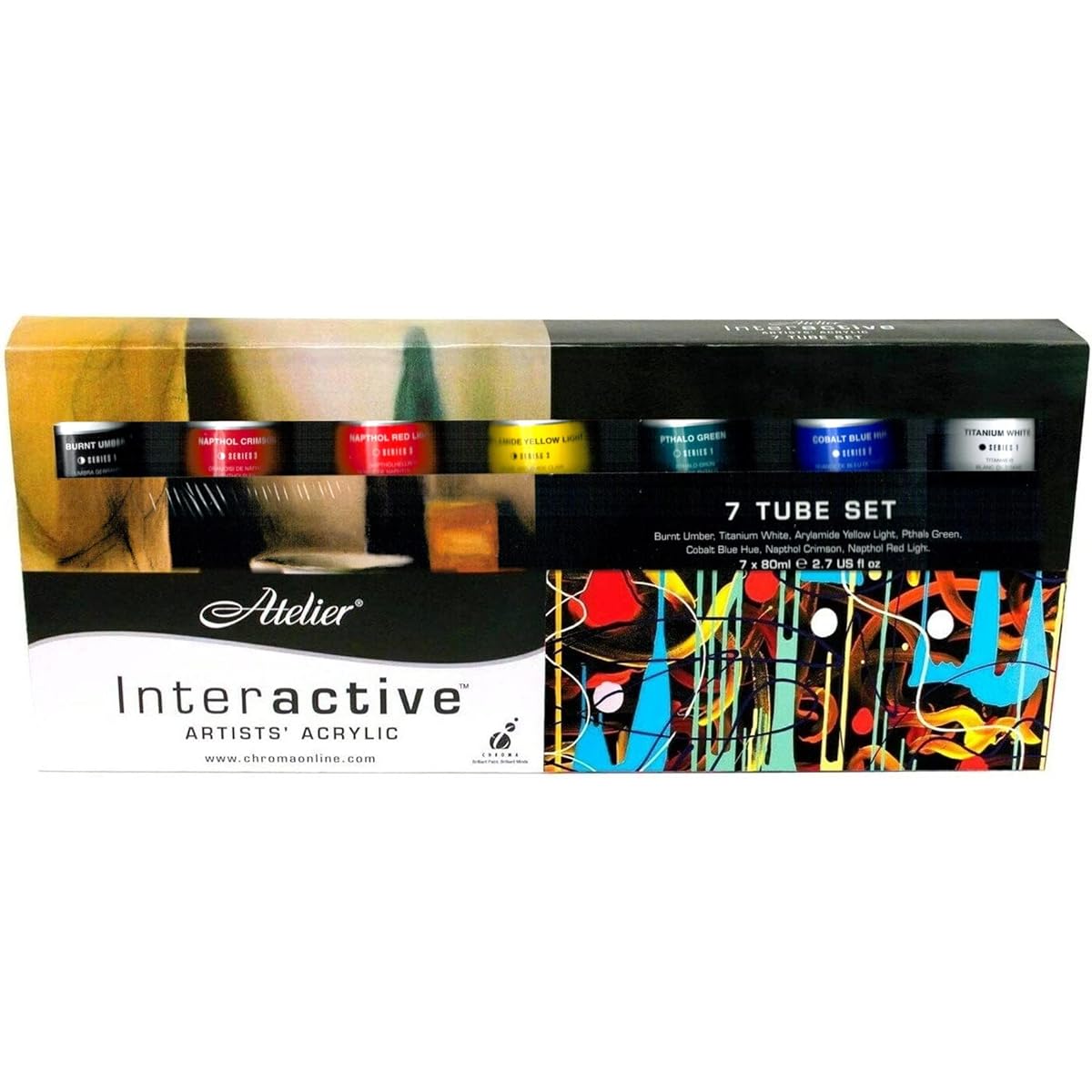 Chroma Atelier Interactive Acrylic 80ml 7 Tubes