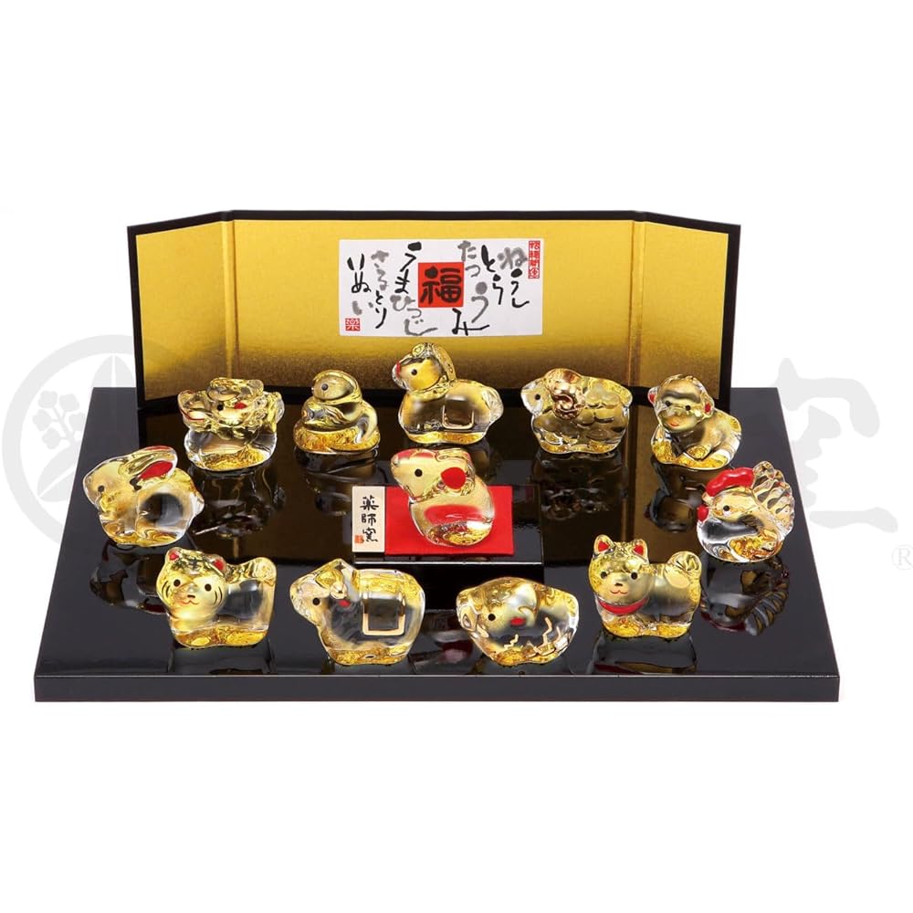 Yakushigama Crystal Zodiac Decoration [76] Zodiac 2024 New Year Figurine Interior Lucky Charm
