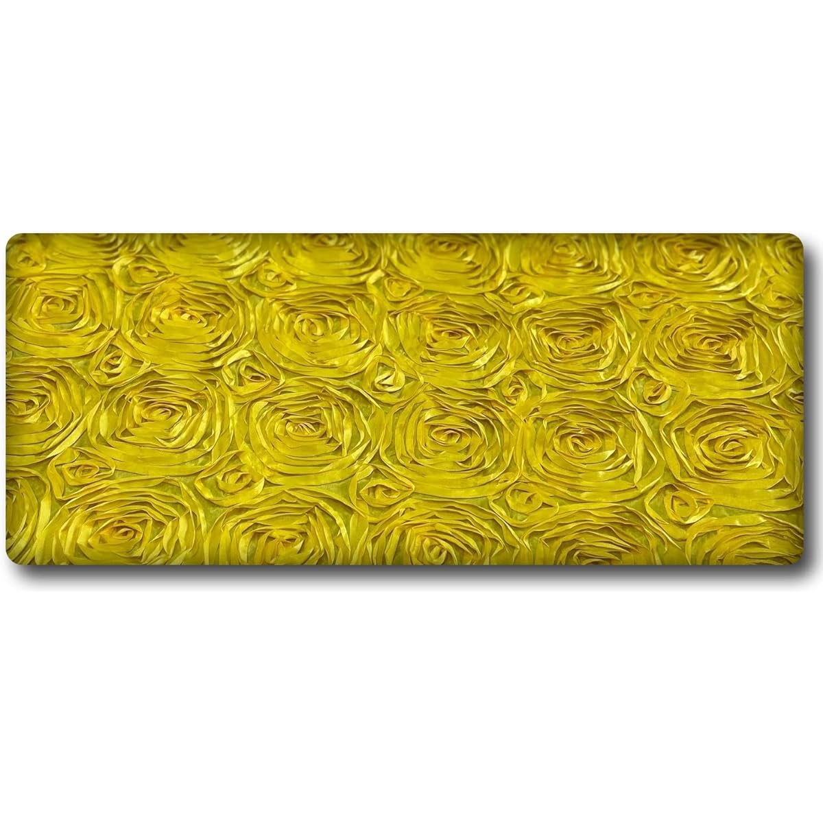 Table Runner Rose/Rosette/Floral/Flower Satin 4 pcs. 12" x 84" Wedding Decoration Yellow