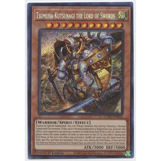 Tsumuha - Kutsunagi Sword Master - CYAC-EN024 - Secret Rare - First Edition