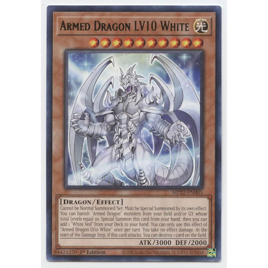 Armed Dragon LV10 White - MP22-EN005 - Rare - 1st Edition F