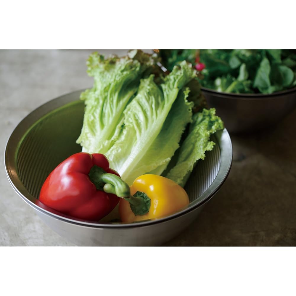 La Base Tsubame Sanjo Stainless Steel Round Colander & Bowl Medium 2 Piece Set Made in Japan la base Yoko Arimoto LB-9354