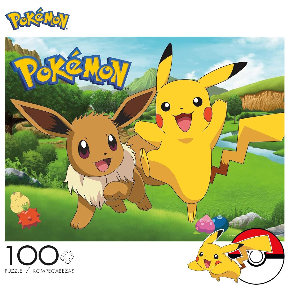 Buffalo Games Pokemon Spring with Pikachu and Eevee 100 Piece Jigsaw Puzzle Family Challenge Puzzle Perfect for Family Time 100 Pieces Finished Size 15.00 x 11.00 Inches