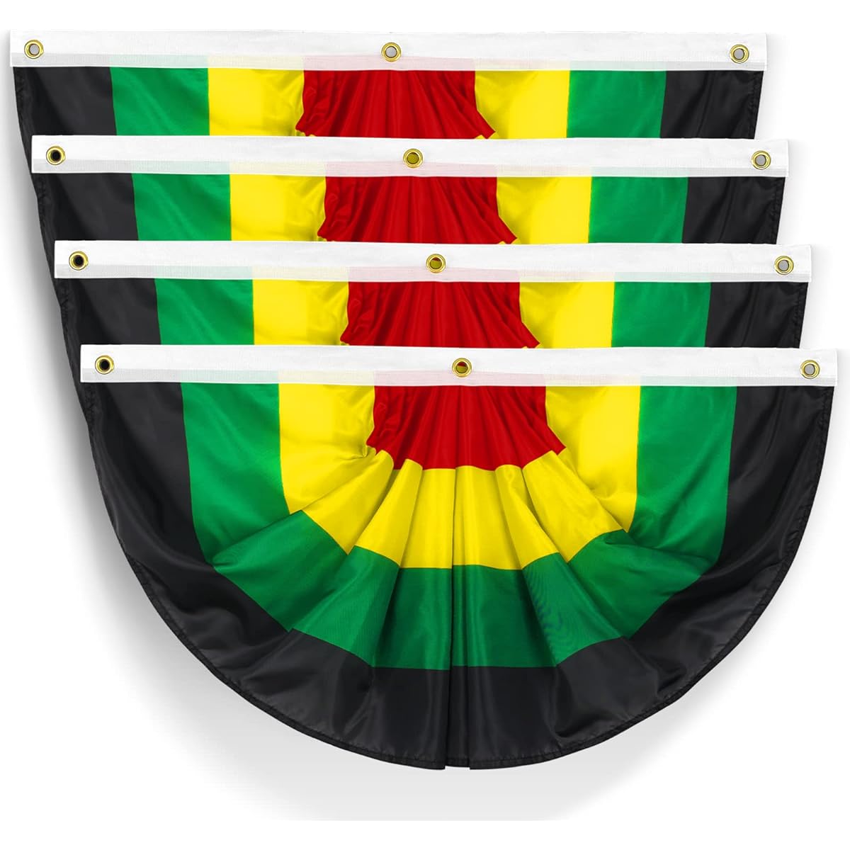 Arosche Juneteenth Bunting Fun Flags 1.5x3ft Banner African American Independence Day 1865 Freedom Black History Celebration June 19th Party Supplies for Home Balcony Decorations (4 Round)