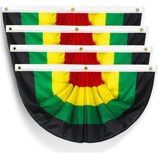 Arosche Juneteenth Bunting Fun Flags 1.5x3ft Banner African American Independence Day 1865 Freedom Black History Celebration June 19th Party Supplies for Home Balcony Decorations (4 Round)