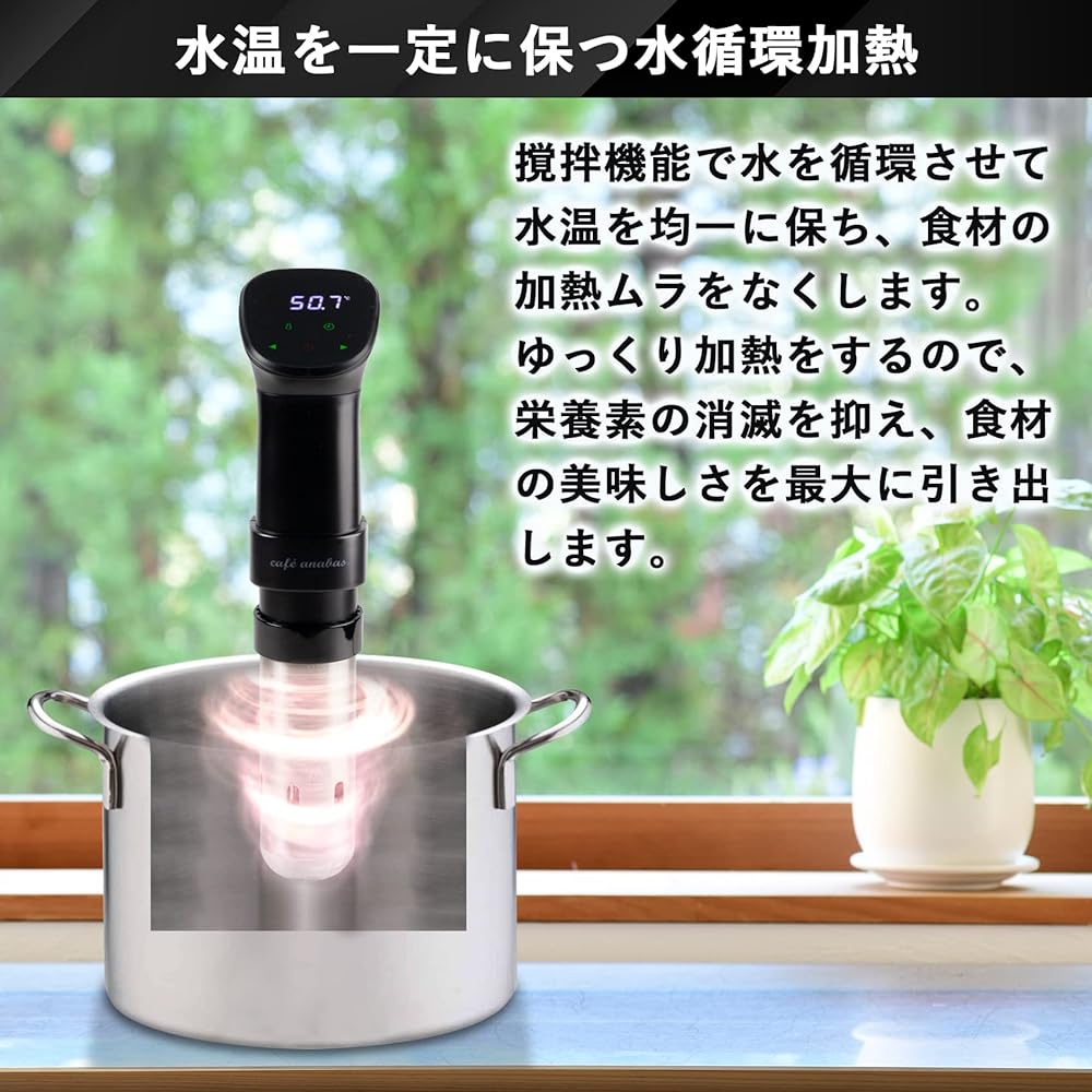ANABAS ANABAS Low Temperature Cooker, Vacuum Cooker, Slow Cooker, Low Temperature Cooker, Temperature Setting 0.1℃ Increment, Timer Function, Waterproof ALTC-SD01