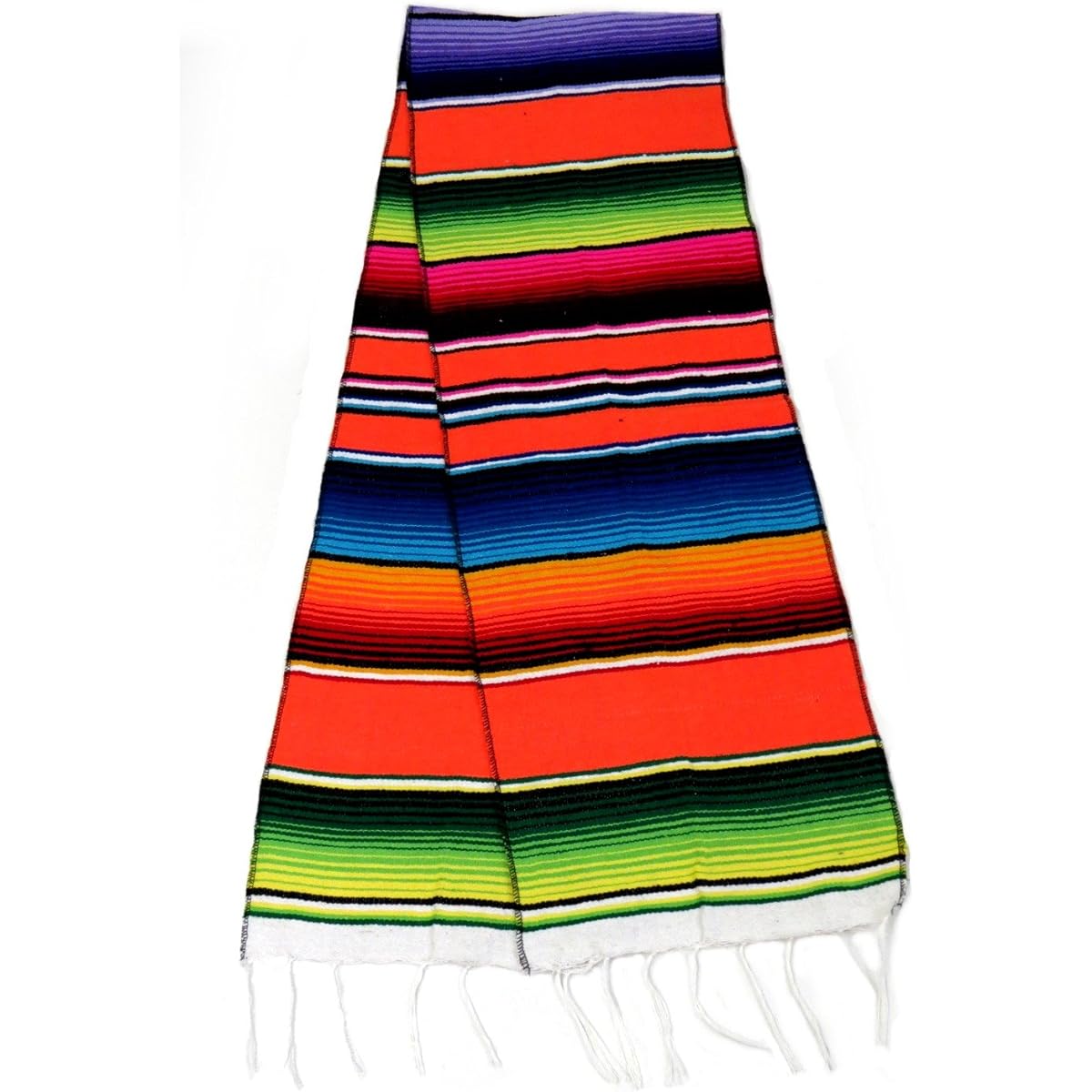 Mexican Serape Table Runner 72"x12" by Leos Imports (TM) 72"x12" Orange 12_orange
