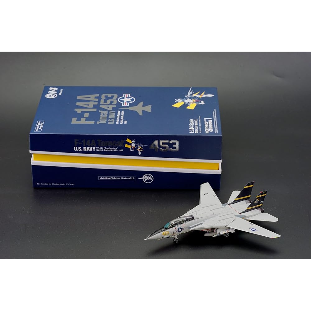 [Aviation Fighters] F-14A Tomcat 453 US Navy 124th Fighter Squadron "Gunfighters" 1989 NJ453 VF-124 BuNo.162591 1/144 scale die-cast finished product model