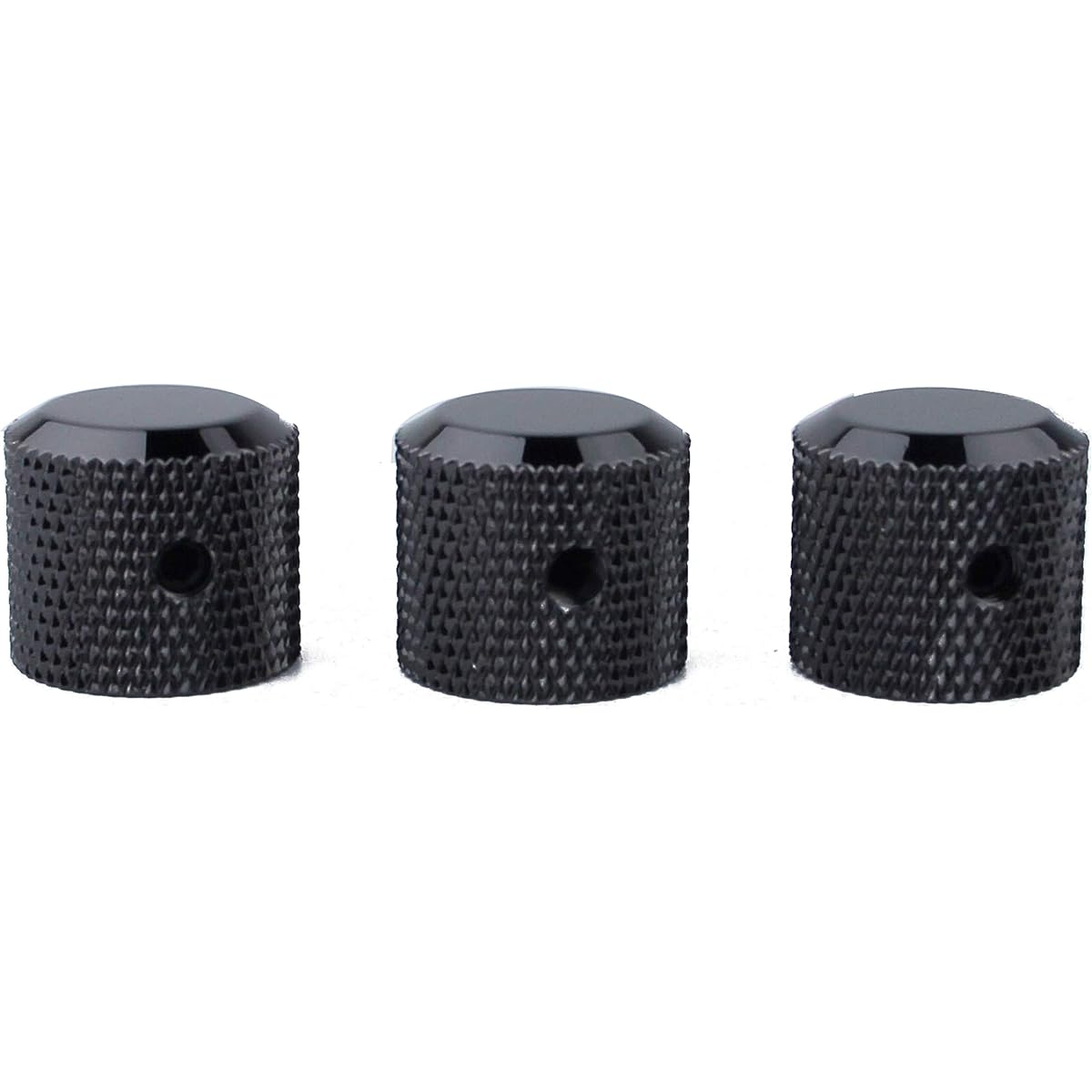 Guyker 3Pcs Potentiometer Control Knob Diameter 6mm (0.24") Shaft Pot - High Grade Knurled Volume Tuning Audio Knob for Electric Guitar or Precision Bass - CNC Machined (Smoke Gray)