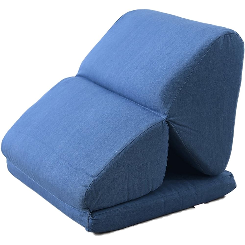 AZUMAYA TV Pillow Sleeping Chair Cushion Chair Cushion Mat Light Denim