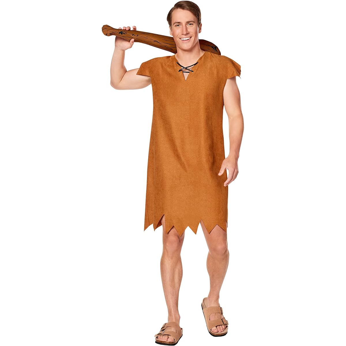 Spirit Halloween The Flintstones Adult Barney Rubble Costume | Officially Licensed | Pullover Style | Caveman Costume