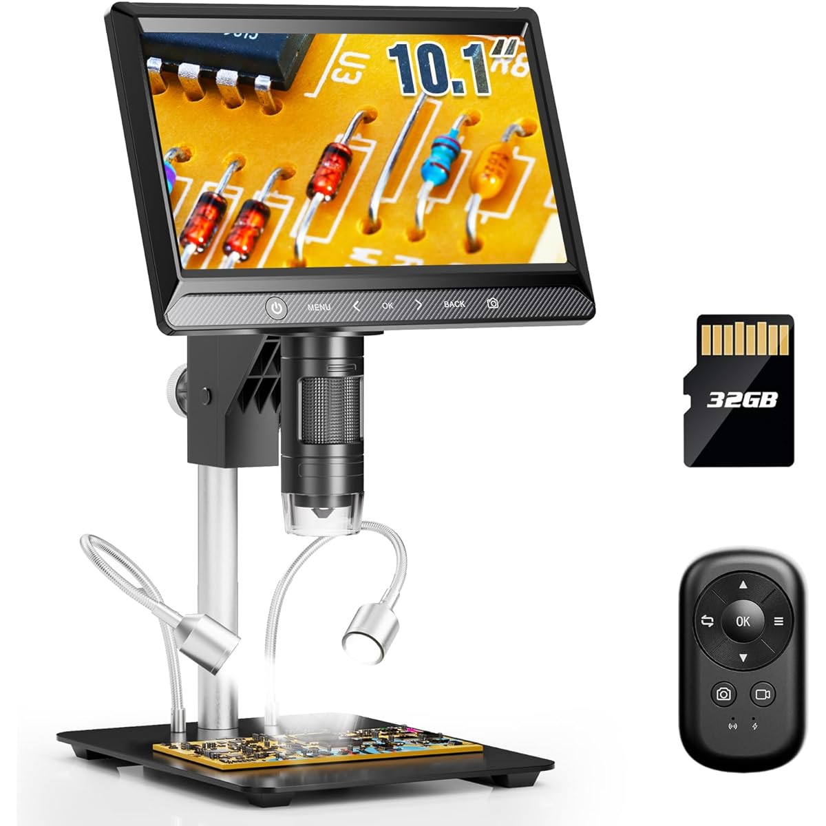 oin Microscope, 11" Pro Stand, LCD Microscope, Metal Base, Electronic Repair, Welding Microscope, Coin Magnifier, USB Microscope, Circuit Board Repair, Coin Appreciation, Biological Observation, Video Microscope, Japanese Support, Adult Microscope, DM702