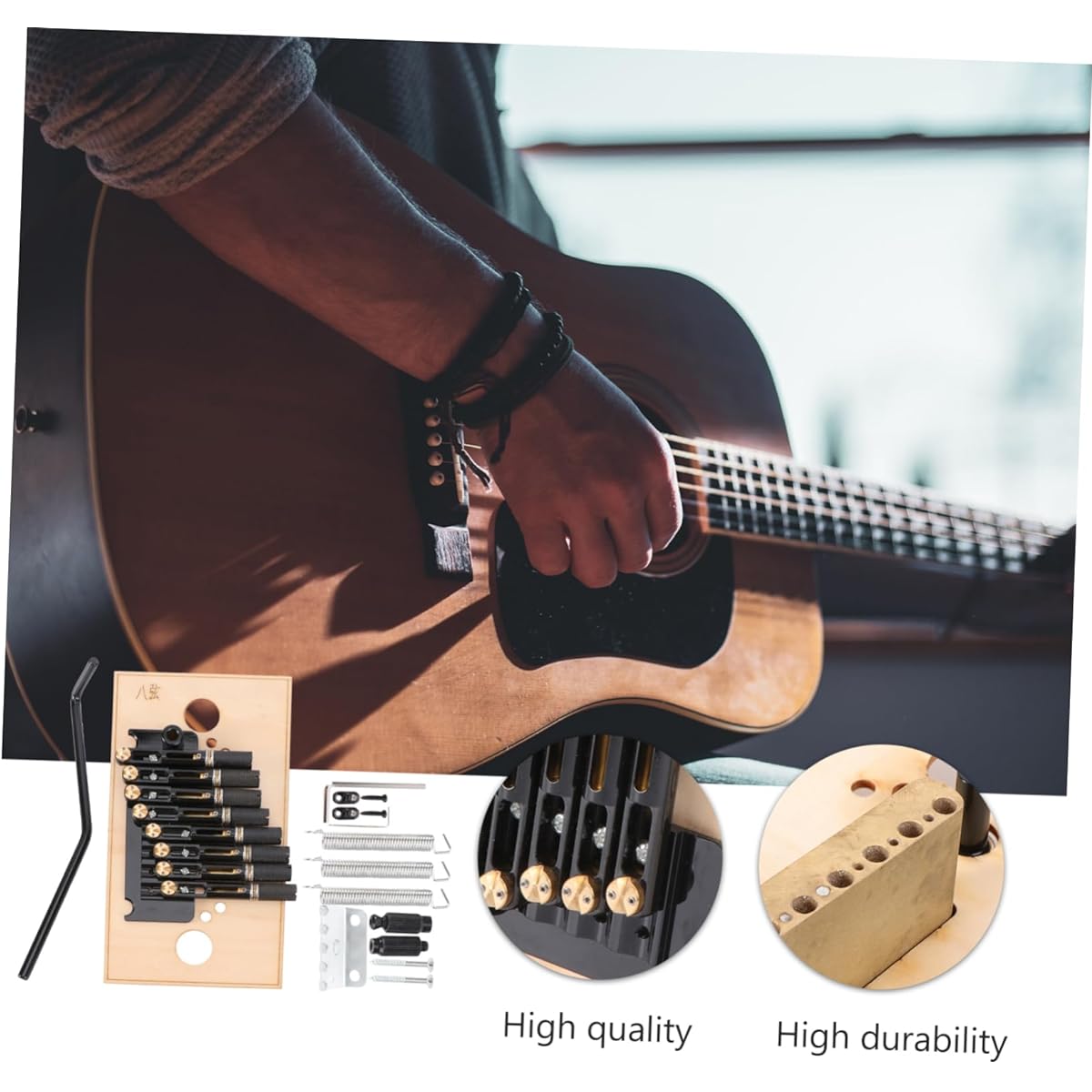 SWOOMEY 8 Strap Saddle Bridge Metal Guitar Guitar Tremolo Bridge Headless Guitar Bridge Strain Plate Bridge Bass Guitar Bridge Electric Guitar Bridge Audio Guitar