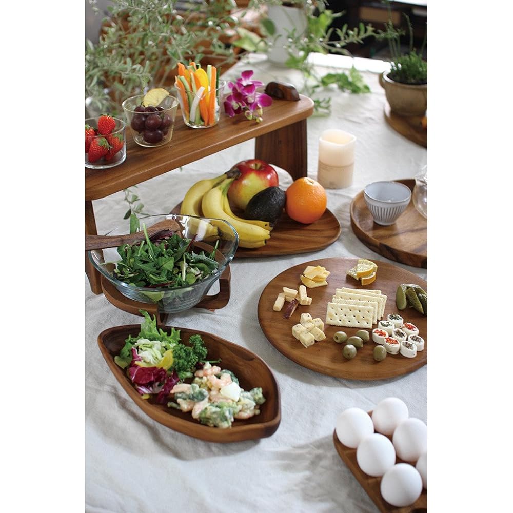 SPICE OF LIFE Rack Acacia Serving Stand Brown BONO BONO 55 x 17 x 22 cm Wooden Oil Finish WHLT7010