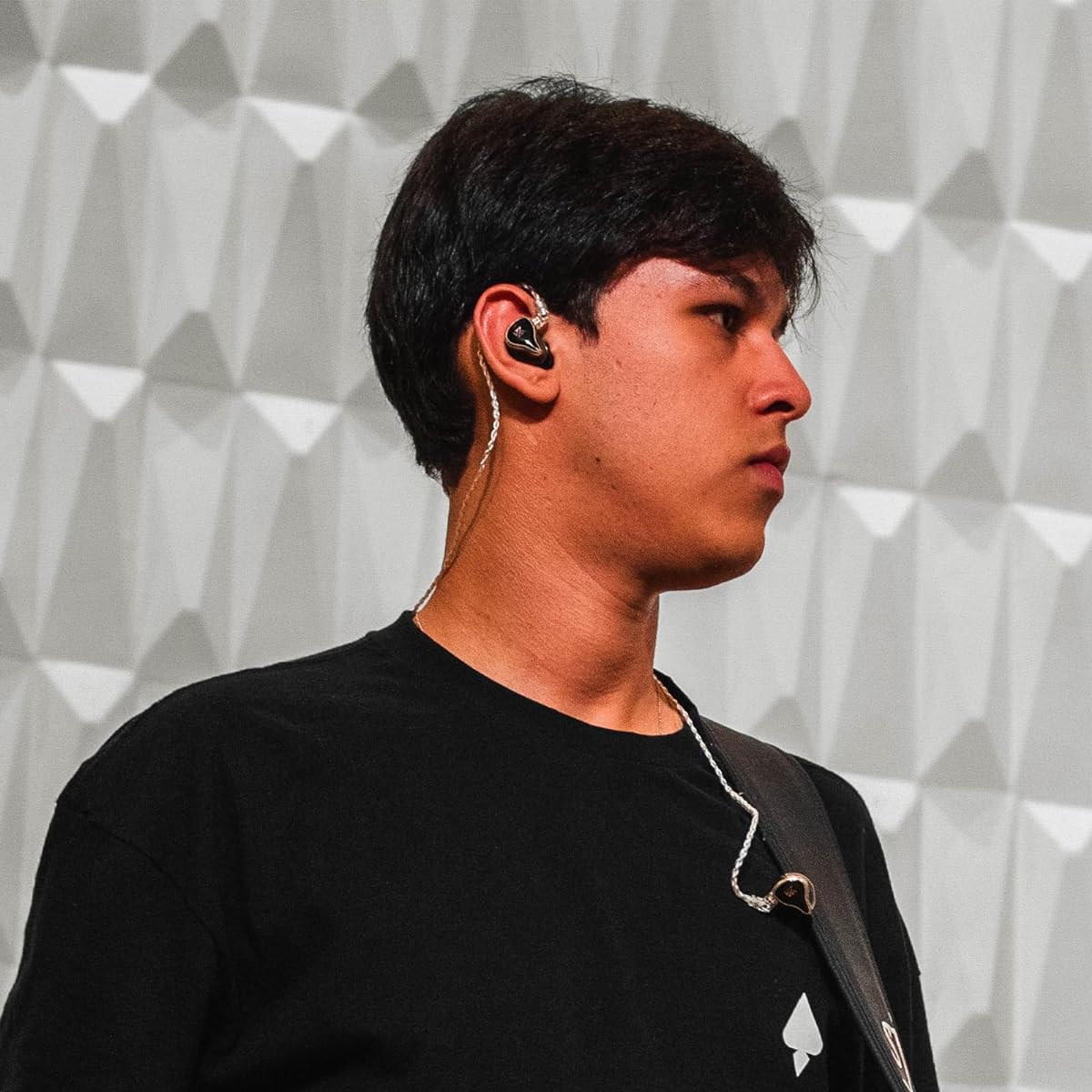 KZ ZAS 7BA+1DD In-Ear Earphones 16 Unit Hybrid Driver Earphones HiFi Bass Earphones In-Ear Monitor Headphones 8 Core Cable Music Sports Earphones (No Mic Black)