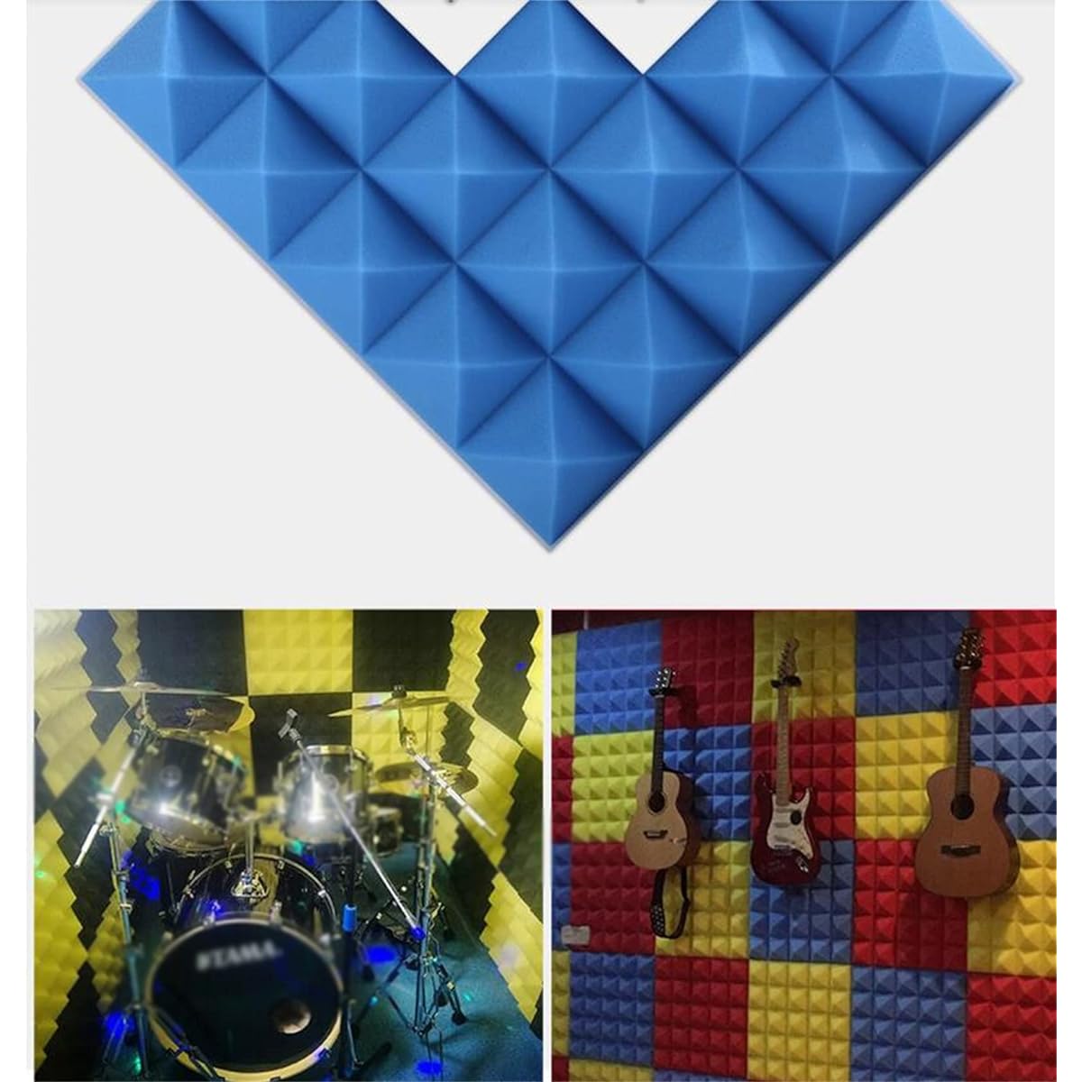 Home Theater Acoustic Panels, High Density Noise Reduction Foam Panels Home Studio Soundproofing Accessories (B 50*50*8CM) (A 50*50*8CM)