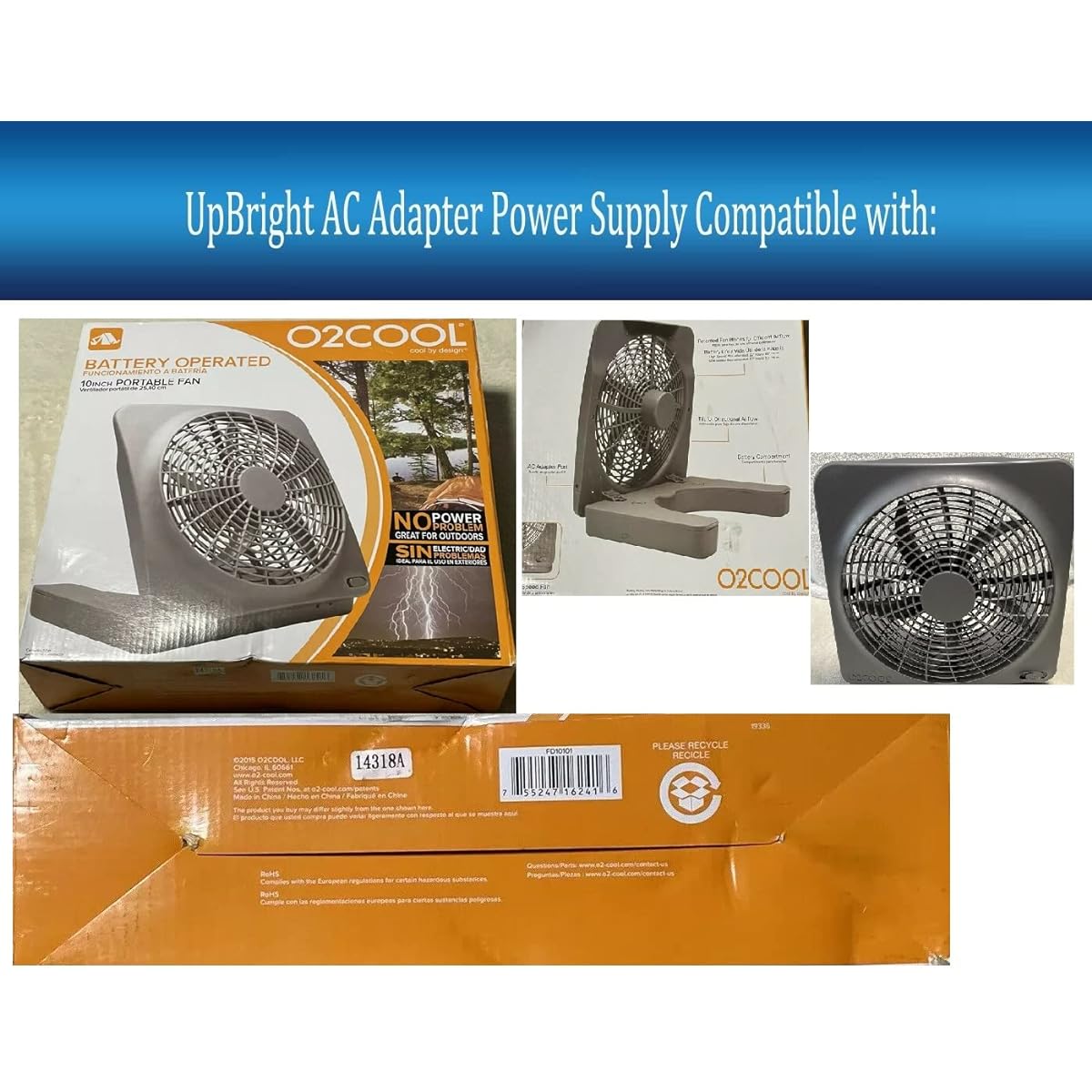 UpBright 9V AC/DC Adapter O2COOL O2 Cool FD10101 FD10101A FD10002A FD10002 A Treva 10" Portable Air Circulation Fan Foldable Tilt SUN-0900070 SUN0900070 Soy 0.7A Power Charger