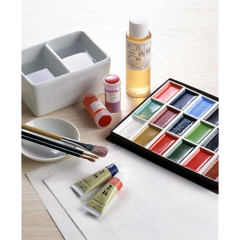 KISSHO Japanese painting paints Kansai Sumi-saiga set No. 3 Kansai 24 colors over-made