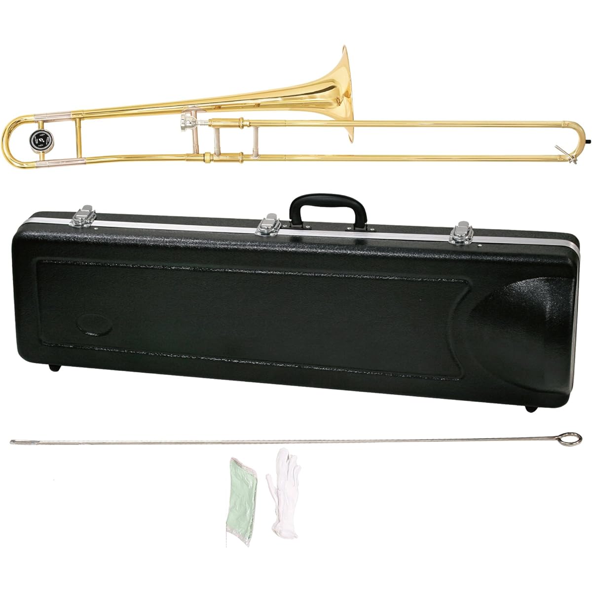 MAXTONE tenor trombone B♭ tube 8 inch bell gold lacquer finish TRB-30 with hard case