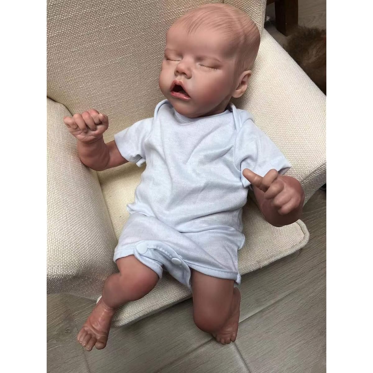 Dollbie Reborn Baby Doll 17 Inch Lifelike Vinyl Newborn Girl Doll (Handmade)