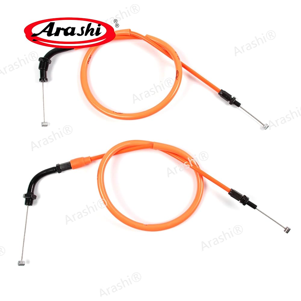 Arashi Throttle Cable and Clutch Cable Compatible with Honda CBR1000RR 2008-2011 Motorcycle Replacement Accessories Orange
