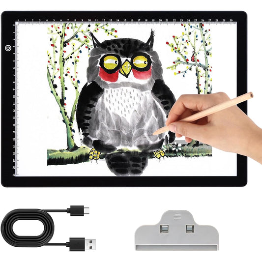 A4 Light Pad - Diamond Painting Light Board 3 Levels Adjustable Brightness Tracing Light Box Type-C USB Power Cable LED Light Pad for Diamond Painting Weeding Vinyl Drawing