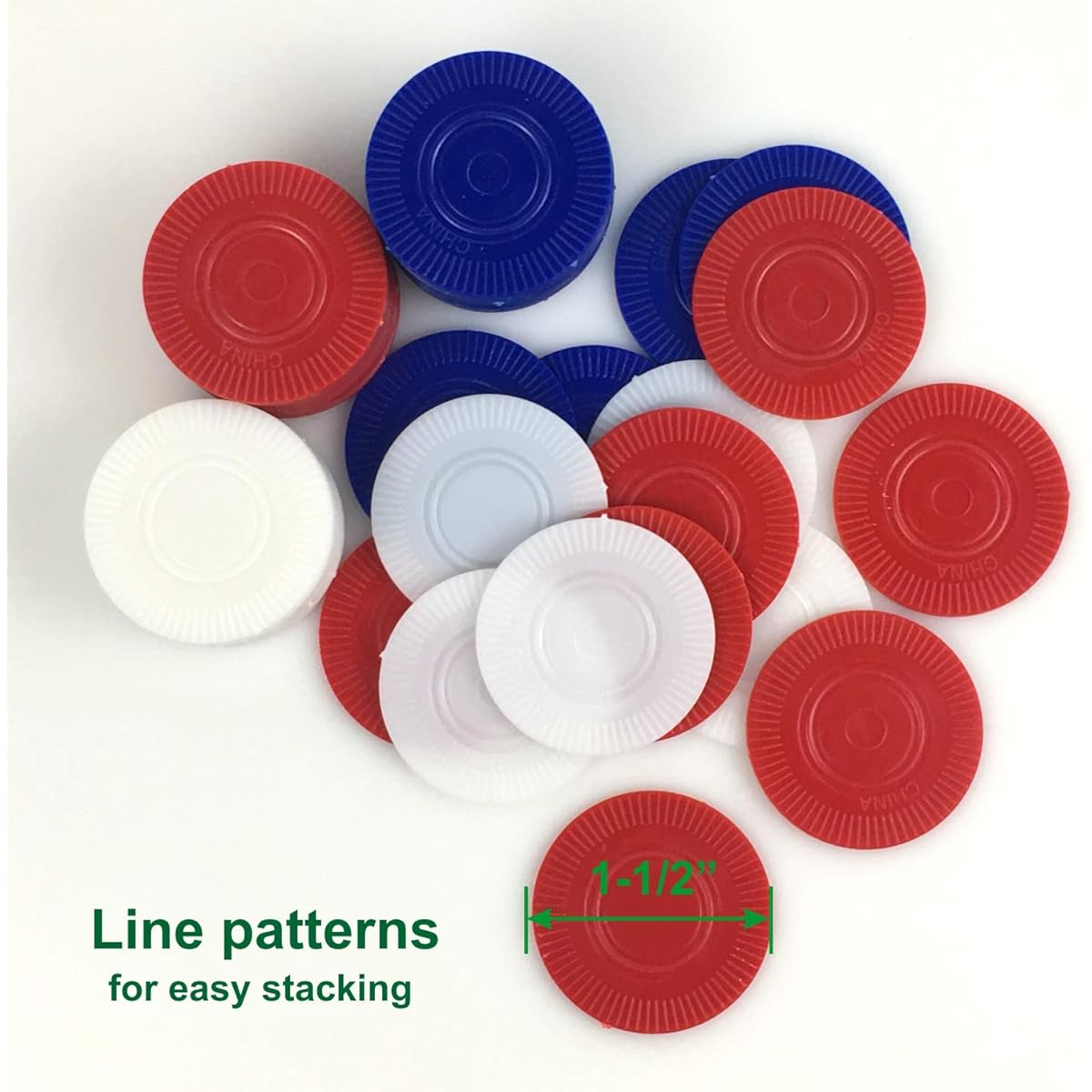 GiftExpress Plastic Poker Chips Set of 300 for Kids Game Play, Math Learning, Bingo Games, 100 of Each Red, White and Blue