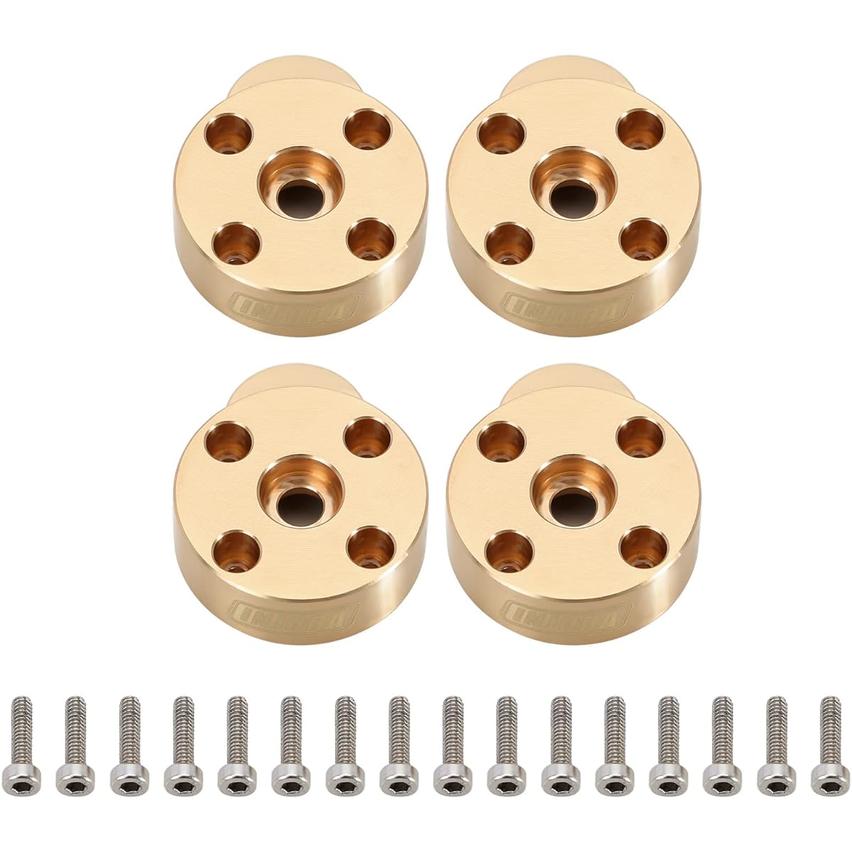 INJORA Brass Outer Portal Cover 23g Drive Housing Axle Cover for 1/24 FMS FCX24 Wagon Upgrade Parts 4pcs (FCX24-01)
