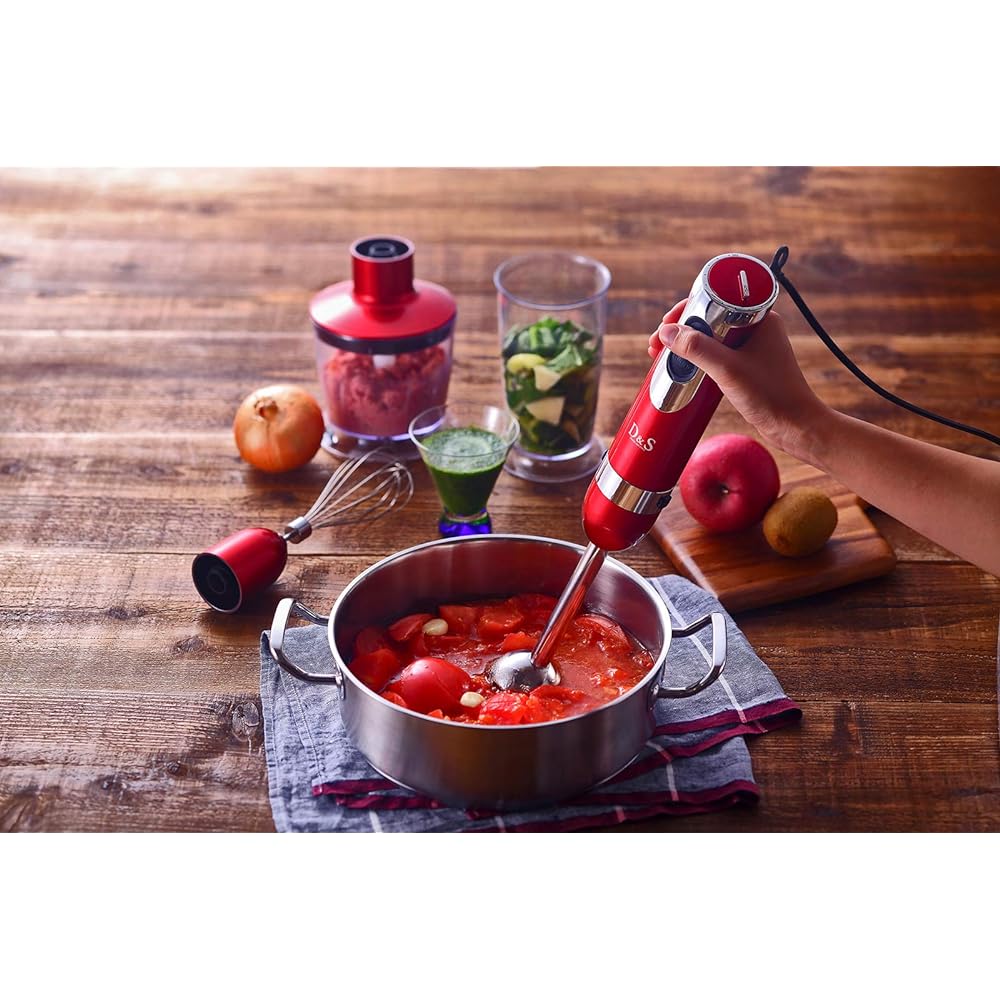 D&S Multifunctional Blender Set with Recipe Book Red Gift Set You can quickly and easily crush the ingredients in the pot. Comes with original recipes.Make baby food, potage, and sauce.You can mince, whip, and mix with this one product.Blender Chopper Wh
