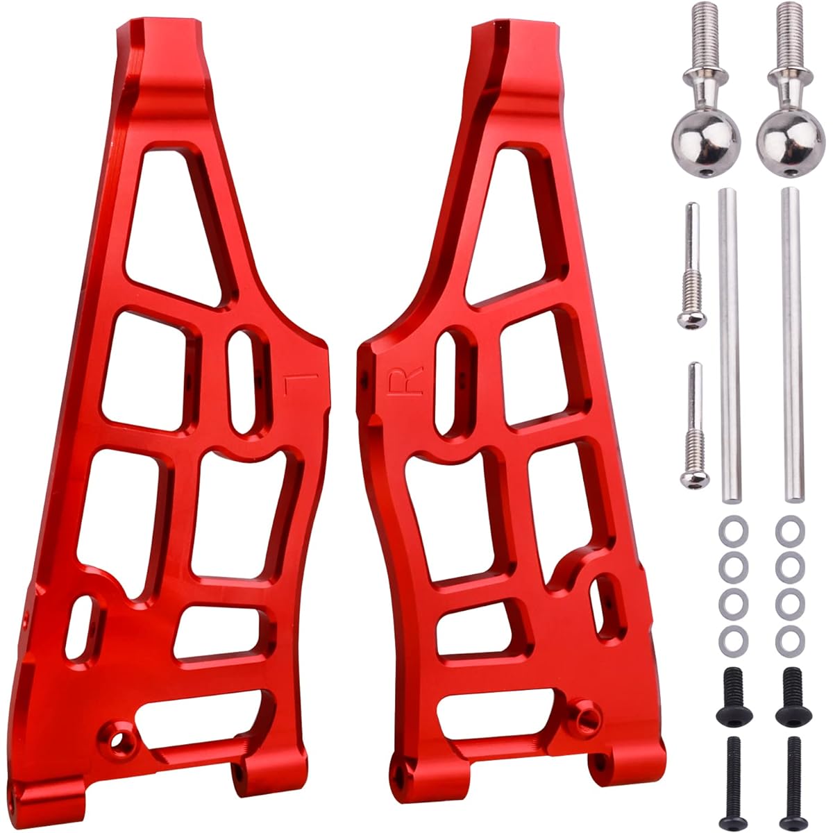 Aluminum Front Lower Suspension Arm Arrma 1/8 Kraton/Outcast/Notorious/Talion 6S BLX Upgrade Part Replaces ARA330656 (Red)