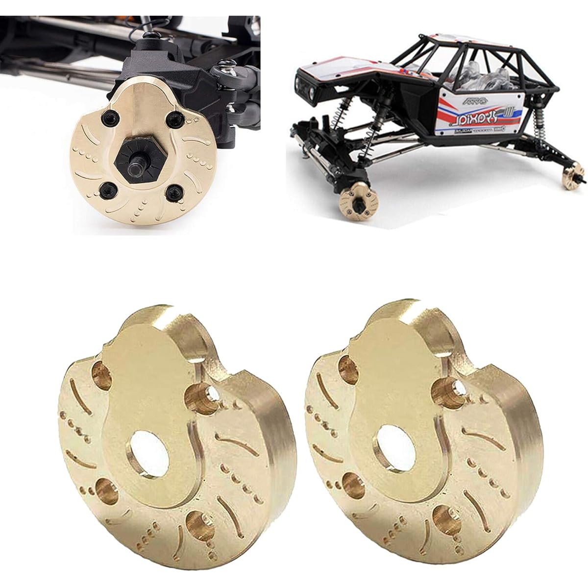 kingsea 2pcs Brass Weight 94g Outer Portal Drive Housing for Axial SCX10 III AXI03007 Capra Unlimited Trail Buggy UTB 1/10 Rc Crawler Steering Knuckle Cover Counterweight