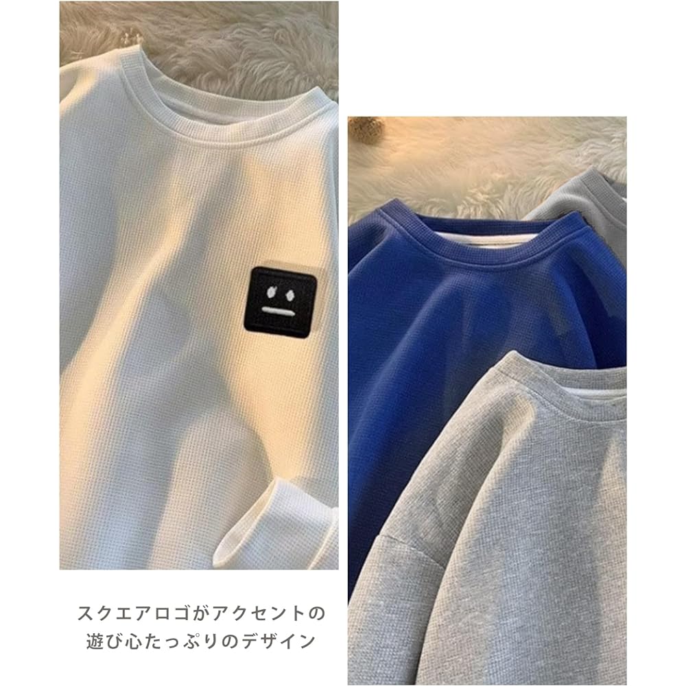 [J.STORE] One Point Logo Pullover Long Sleeve Sweatshirt Spring Summer Autumn Loose T-shirt Cut and Sewn Men's