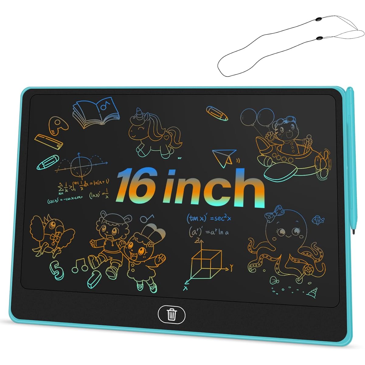 16 Inch LCD Writing Tablet for Kids Doodle Board Colorful Toddler Drawing Pad for Teens Girls Boys Gift Ideas for 3 4 5 6 7 8 Years Old Kids Blue