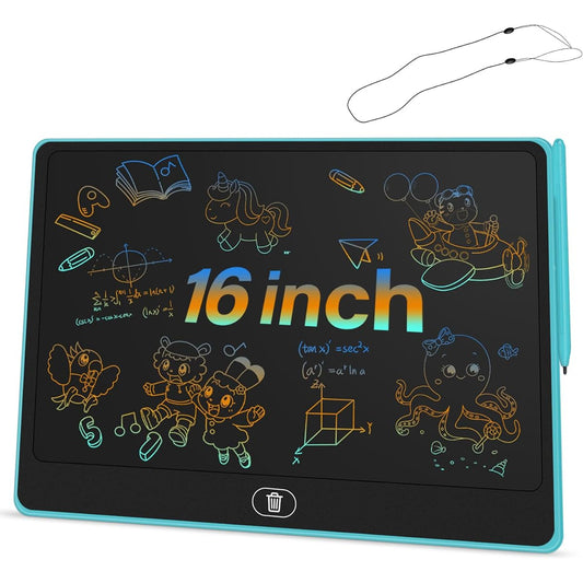 16 Inch LCD Writing Tablet for Kids Doodle Board Colorful Toddler Drawing Pad for Teens Girls Boys Gift Ideas for 3 4 5 6 7 8 Years Old Kids Blue