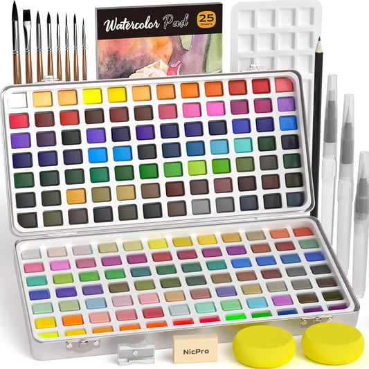 Nicpro 160-color watercolor paint set