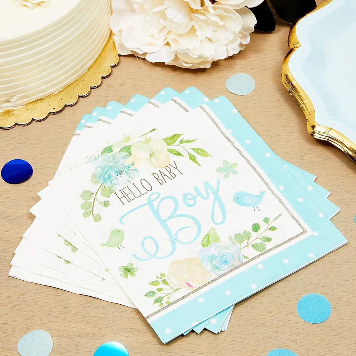 Baby Shower Paper Napkins Hello Kitty Boy (6.5 inch 100 pack)